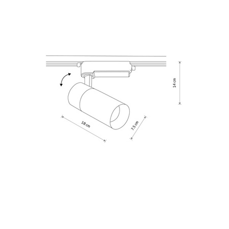 Spot TINOS LED wys. 18cm 30W barwa ciepła 3000K do szyn PROFILE | biały 10375