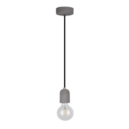 Lampa wisząca Amory 1xE27 Max.60W Szary Beton/Czarny Kabel Tkaninowy