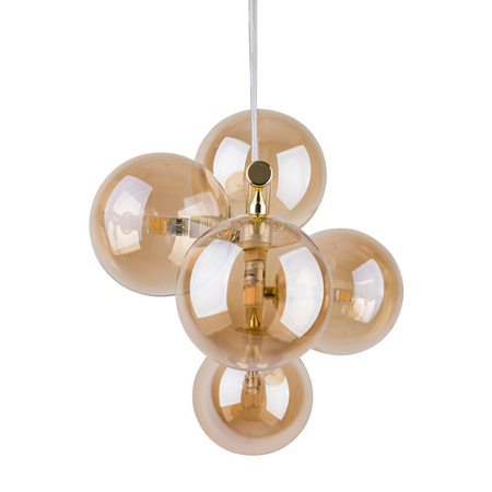 Stylowa lampa wisząca złote kulki ESTERA GOLD V | Złota 4549