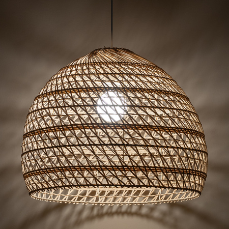 Lampa wisząca BOHO L śr. 60cm E27 | naturalne drewno/biały 11152