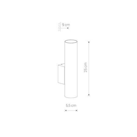 Kinkiet 2 punktowy EYE WALL do biura GU10 10W wys. 25cm | czarny