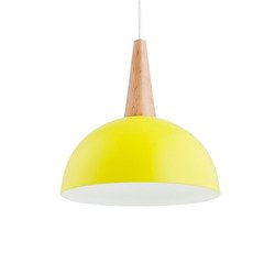 Lampa wisząca zwis ANJA drewno/żółty śr. 30cm