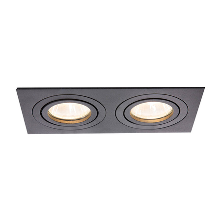 Oprawa wpuszczana podwójna METIS, czarna, 2x50W GU10