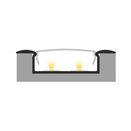 Profil LED P14-1 wpuszczany 200cm szer. 29mm | do osłonek C2 | czarny