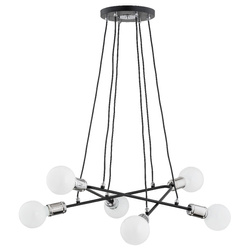 Lampa wisząca ALFA VIVIA CZARNA 6xE27 49cm | 62122