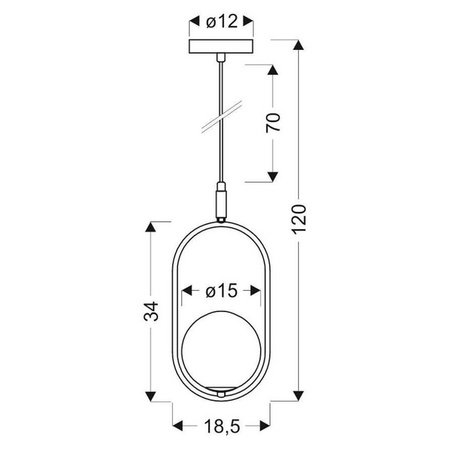 Cordel zwis 1x28w g9 czarny