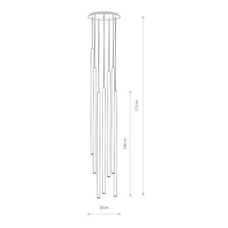 Lampa wisząca LASER SOLID BRASS VII 172cm 7xG9 | mosiężny  7668