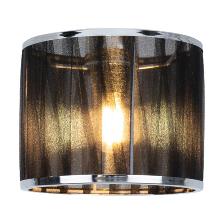 Lampa Wisząca Anina 1xE14 Max.25W Czarny Metal/Przezroczysty Kabel PCV/Czarno-Chromowy Klosz 17930104