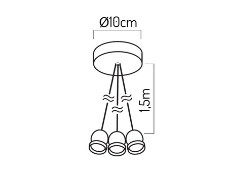 Lampa zwieszana 3x E27 sznur KNOT 150cm | beżowy