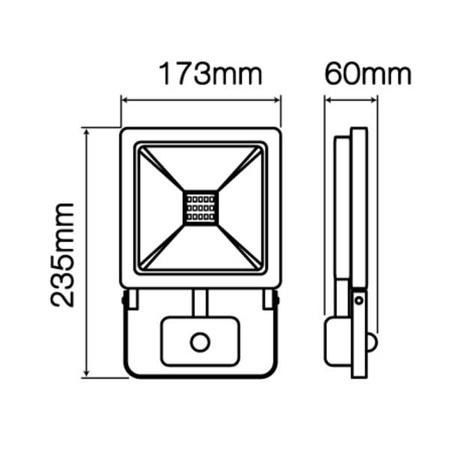 Naświetlacz  PHOTON 50W 6000K 80lm/w 220-240V AC PIR | czarny