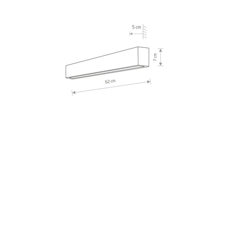 Kinkiet STRAIGHT WALL LED BLACK S 62cm T8 11W ciepła 3000K | czarny 7596