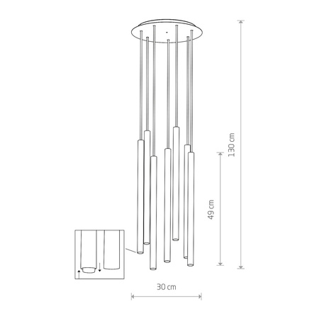 Lampa nad wyspę, nad stół LASER BLACK VII 8920