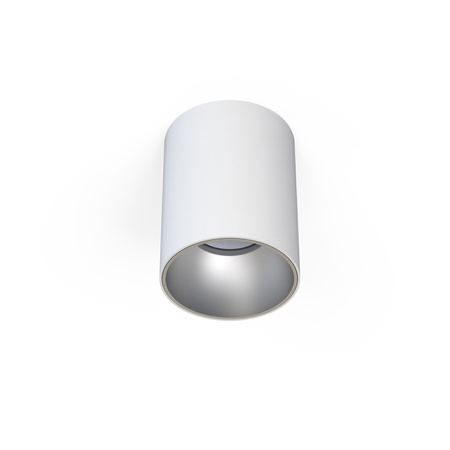 Spot sufitowy designerski tuba EYE TONE GU10 śr. 8,9cm | biały srebrny 8928