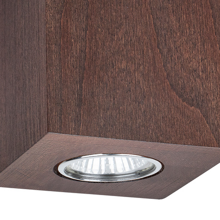 Wooddream Kwadratowa Lampa Sufitowa 1xGU10 Max.6W Drewno Bukowe Orzech 2076176