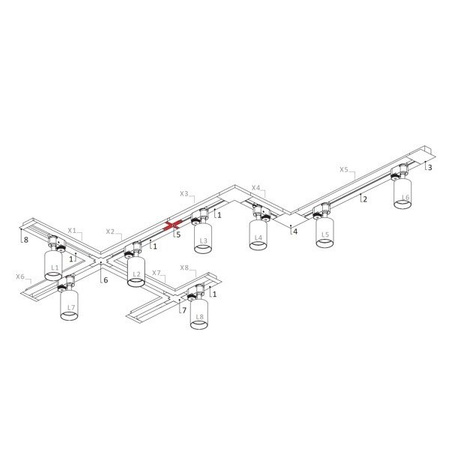 Łącznik PROFILE RECESSED straight connector white