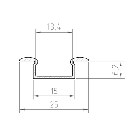 Profil LED P6-1 wpuszczany 100cm szer. 13mm | do osłonek C1/C4 | biały