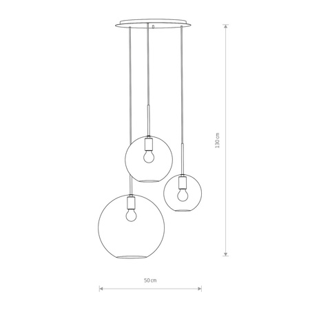 Lampa wisząca SPHERE III szer. 50cm 3xE27 | transparentny