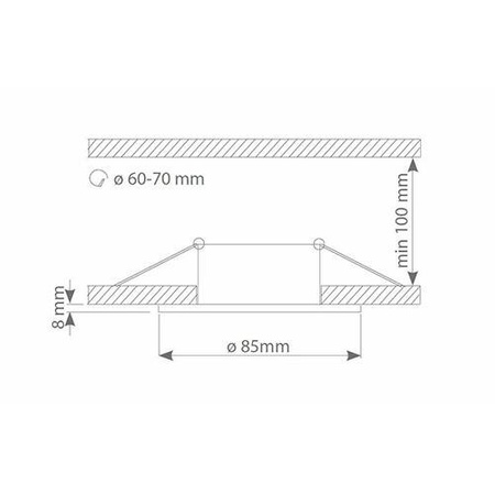 Oczko do łazienki wpuszczane IP44 okrągłe GU10 śr. 85mm | czarny