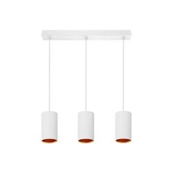 Nowoczesna lampa wisząca CHLOE GU10 IP20 3 pkt.  | BIAŁO ZŁOTA