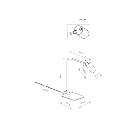 Lampa biurkowa MONO 40cm GU10 | biały