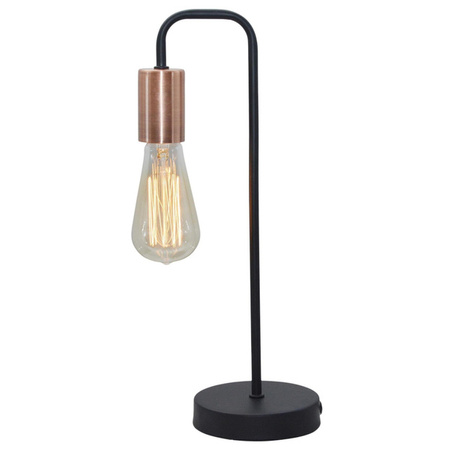 Lampa gabinetowa/stołowa/nocna HERPE 41-66862 czarno-miedziana 1x60W E27