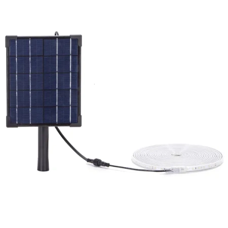 Solarna taśma LED IP65 ogrodowa 5m 2700K 5W z pilotem | biała ciepła