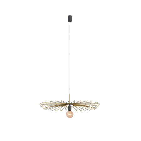 Lampa wisząca druciana zwis nowoczesna UMBRELLA złoty/czarny śr. 78cm 8874