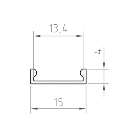 Profil LED P4-3 100cm szer. 13mm | do osłonek C1/C11 | srebrny