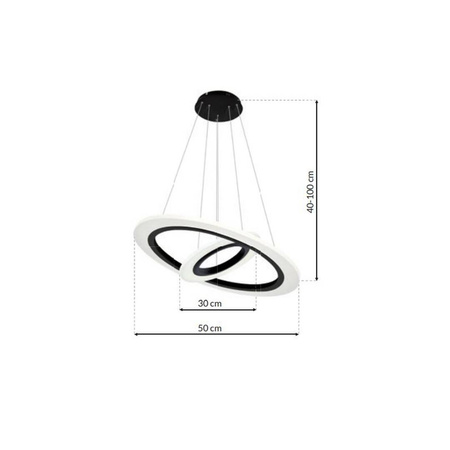 Lampa wisząca COSMO pierścienie LED 50cm