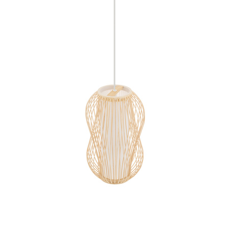 Lampa wisząca PUKET S śr. 21cm E27 | naturalne drewno/biały