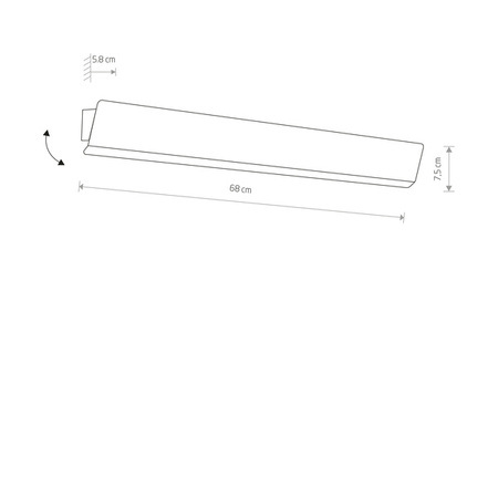 Kinkiet WING LED WHITE  68 cm 11W barwa ciepła 3000K | biały