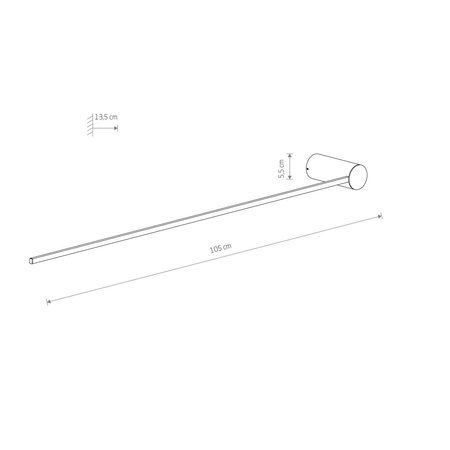 Kinkiet ARM LED L 105cm 14W barwa neutralna 4000K | czarny