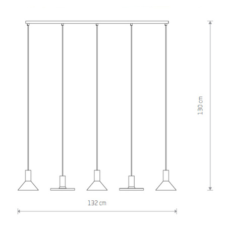 Lampa wisząca HERMANOS V wys. 130cm 5xGU10 | biały