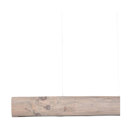 Lampa Wisząca Lucas 1xLED Samsung 24V Zintegrowana 2380lm 3000K 25,5W Bejcowana Sosna Szara/Czarny Metal/Przezroczysty Kabel PCV ze ściemniaczem dotykowym 69470104