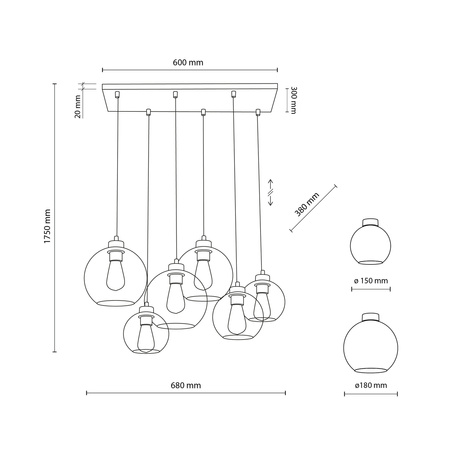 Nowoczesna lampa wisząca czarny/grafitowy CUBUS GRAPHITE 2833 2833