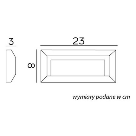 Kinkiet na elewację MUR PC 2502A 2700/4500/6000K IP65 dł. 23cm | popiel