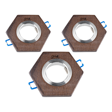 Zestaw opraw typu Downlight Vitar Wood 3xGU10 Max.6W LED z drewna bukowego, orzecha