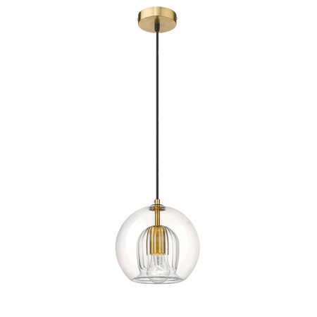 Lampa wisząca Arette 1, złoty/transparentny, 1x40W E27