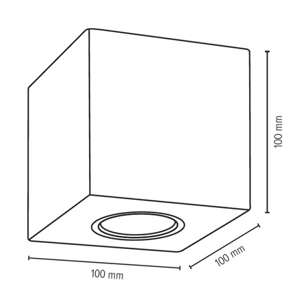 Concretedream Square Lampa Sufitowa 1xGU10 Max.6W Szary Beton 2076136