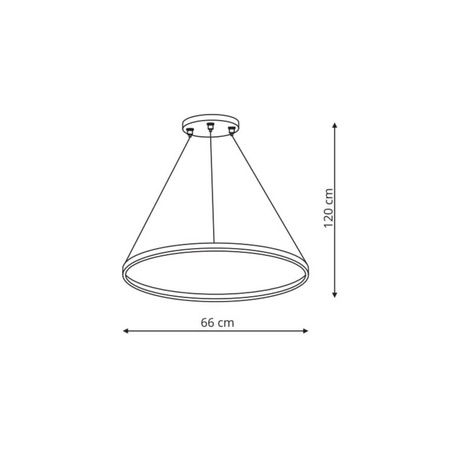 Lampa wisząca RING, średnia, czarna, 40W LED, barwa ciepła 3000K