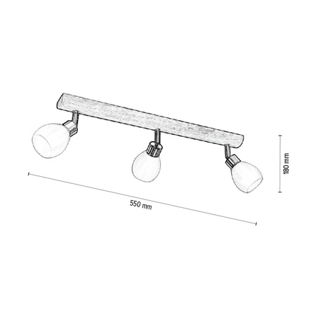 Lampa sufitowa Kira w zestawie 3xG9 LED 300lm 2700K 3W Dąb Olejowany/Metal Satyna/Szkło Białe 2037417320993