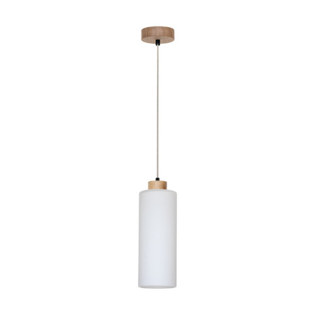 Lampa Wisząca Zefir 1xE27 Max.60W Dąb Olejowany/Przezroczysty Kabel PCV/Szkło Białe 113860174