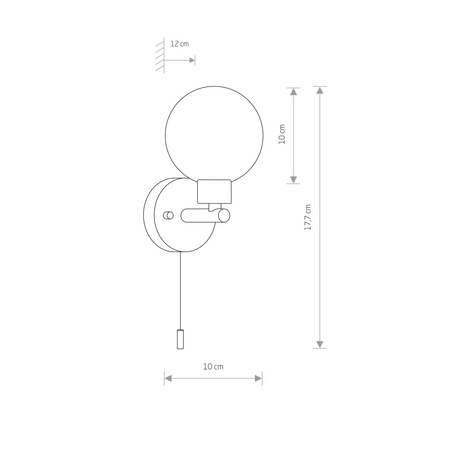 Kinkiet SIMI wys. 17,7cm 25W IP44 | czarny 8052