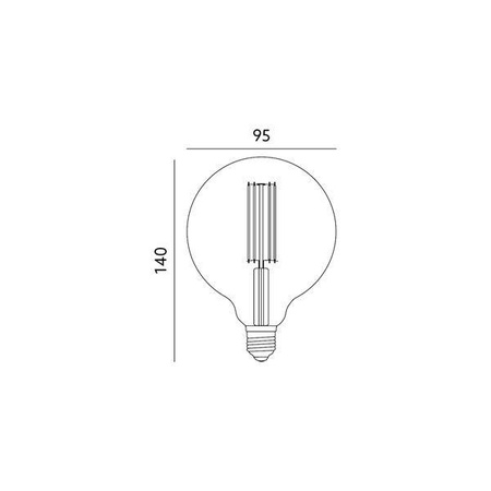 Żarówka filament spiral LED G95 4W E27 barwa ciepła 2700K