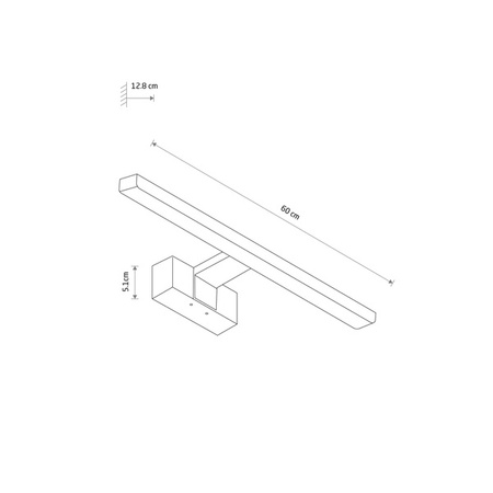 Kinkiet CEZANNE LED BLACK M 60cm 12W barwa ciepła 3000K | chrom