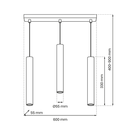 Lampa wisząca HUDSON, MLP8792, czarna, 3x8W GU10