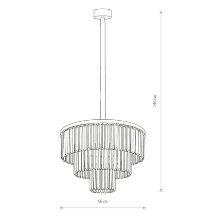 Żyrandol wiszący CRISTAL BLACK M szer. 56cm 9xE14 | srebrny 7617