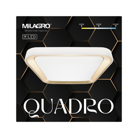 Plafon QUADRO GOLD, ML7930, biały/złoty, 38W LED