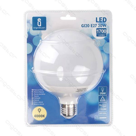 Żarówka LED E27 20W neutralna 4000K kula G120