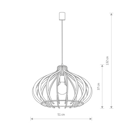 Lampa wisząca IKA I D  4174  wys. 132cm